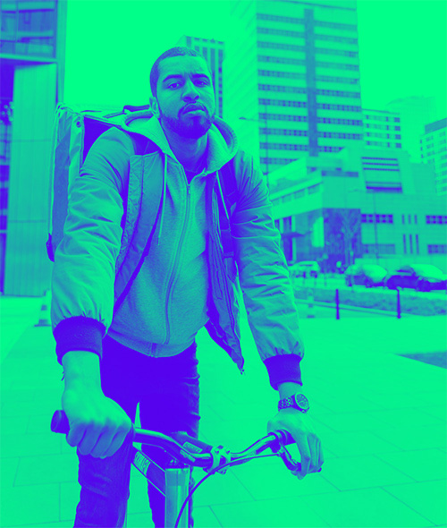 Image of Edgy Bicycle Delivery Rider