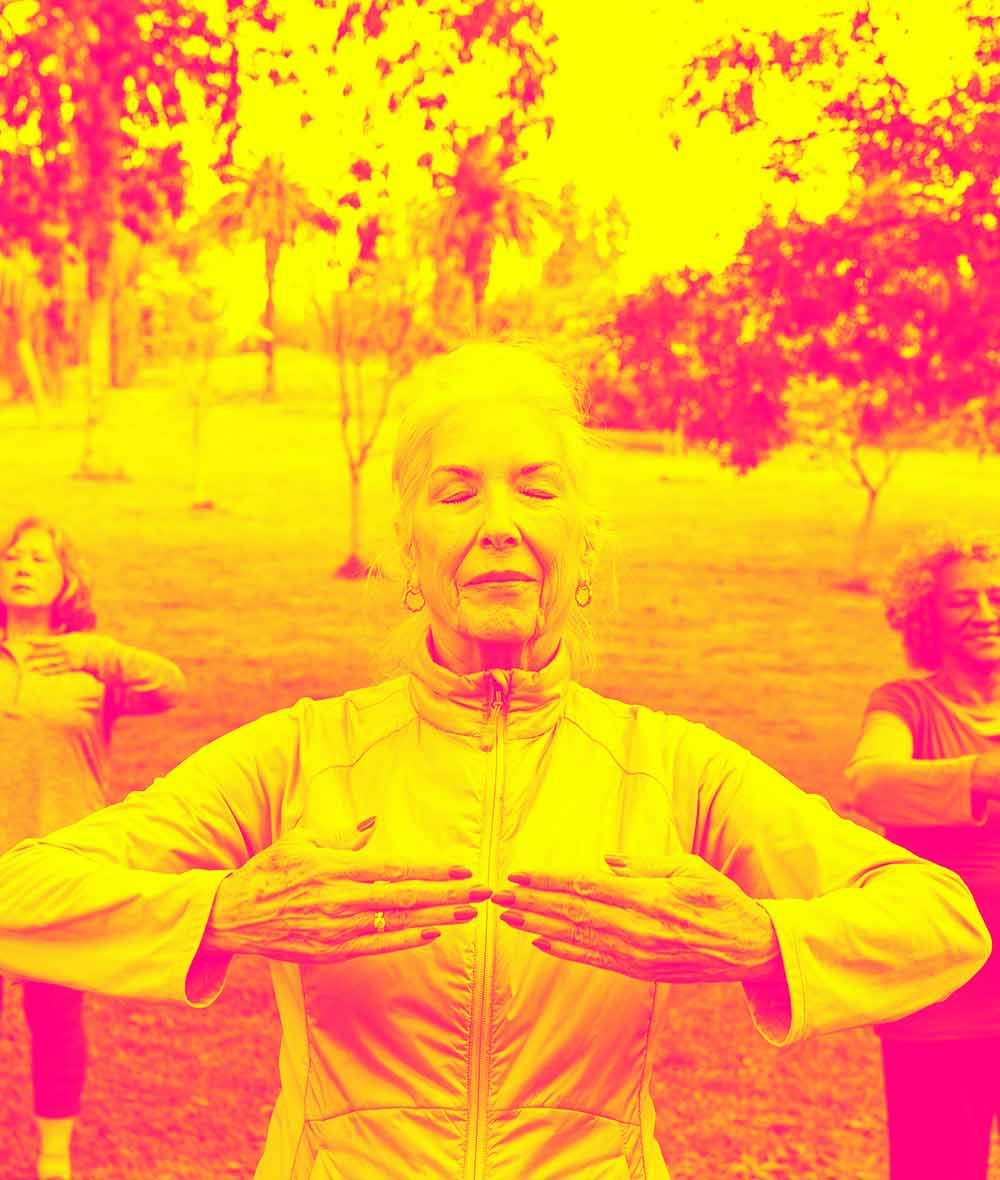 Older Woman doing relaxing yoga