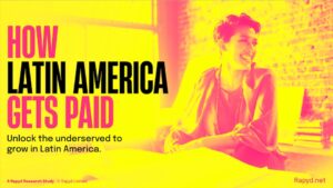 A woman in an office smiles on the cover of Rapyd's Latin America state of disbursements report