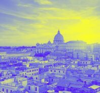 Rome Cityscape Representing The Most Popular Payment Methods In Italy.
