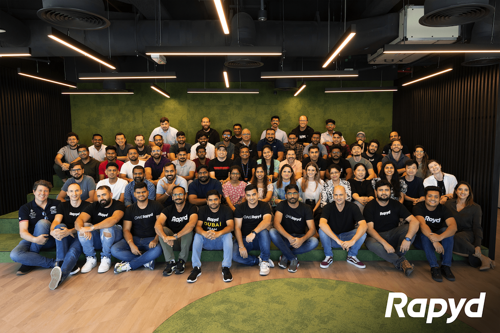 Rapyd employees in Dubai pose for a picture. 