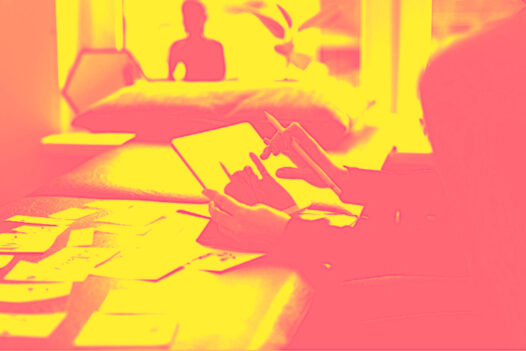 Woman working on a screen