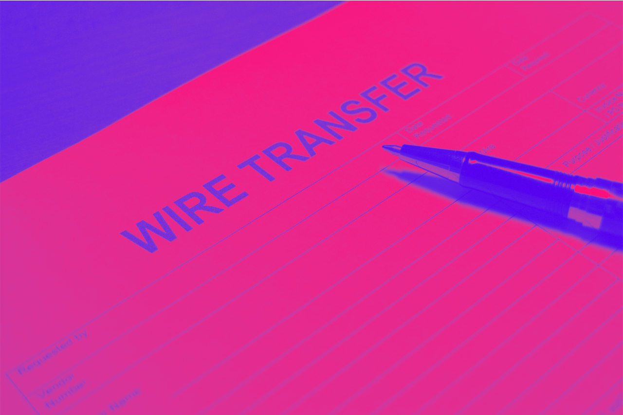 A wire transfer document