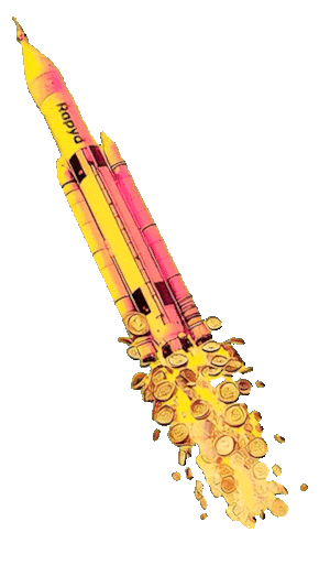 A Stablecoin rocket animation