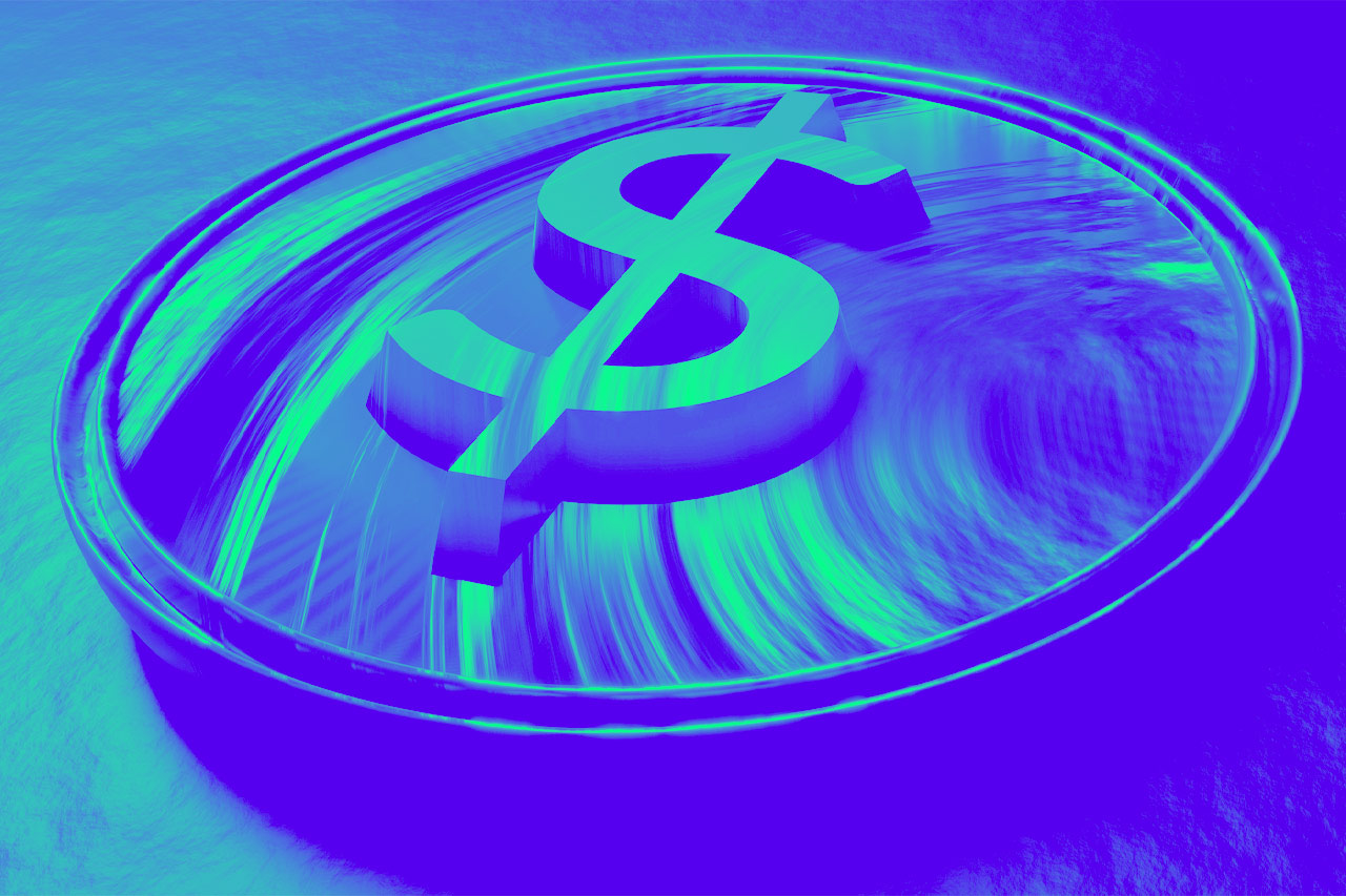 Generic shiny US Dollar coin