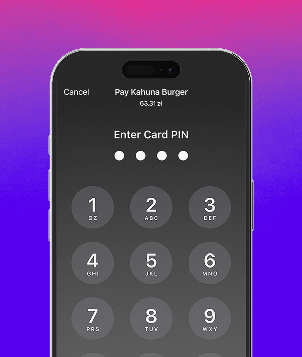 Pin code screen on iPhone